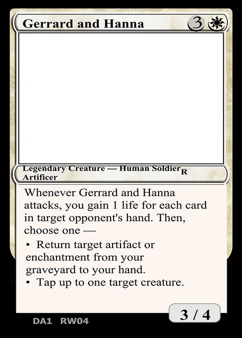 Gerrard and Hanna, carta Magic di tipo Legendary Creature — Human Soldier Artificer