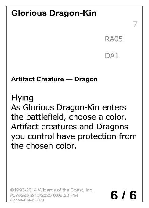 Glorious Dragon-Kin, carta Magic di tipo Artifact Creature — Dragon