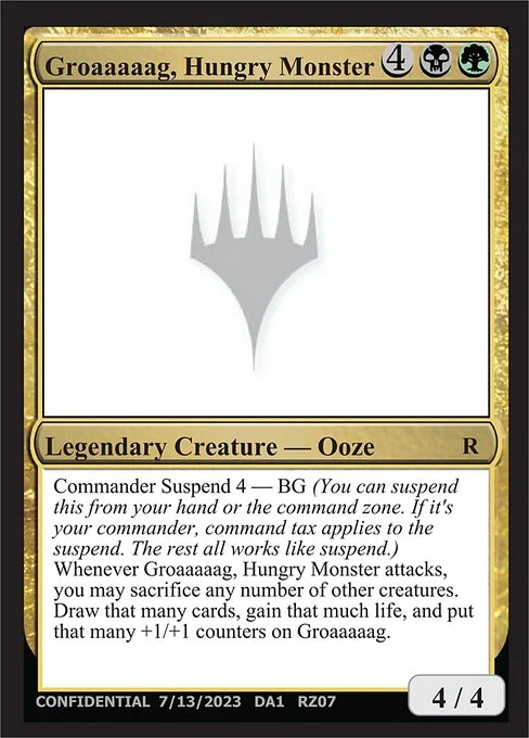 Groaaaaag, Hungry Monster, carta Magic di tipo Legendary Creature — Ooze