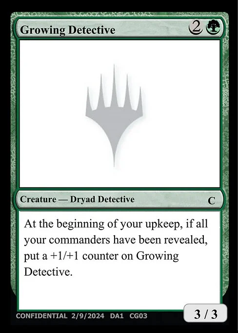 Growing Detective, carta Magic di tipo Creature — Dryad Detective