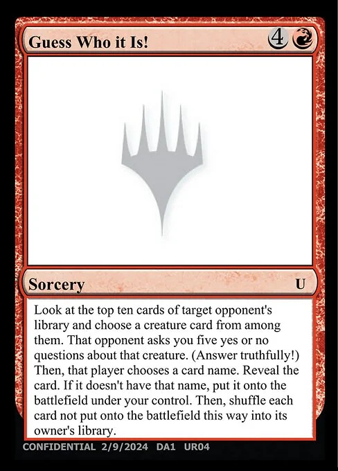 Guess Who it Is!, carta Magic di tipo Sorcery
