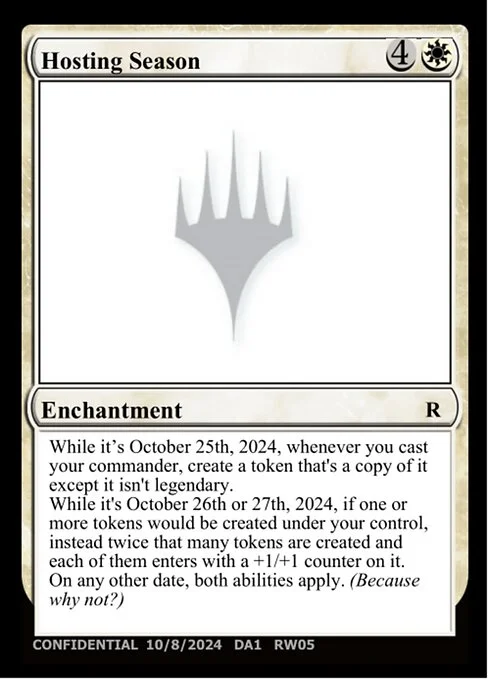 Hosting Season, carta Magic di tipo Enchantment