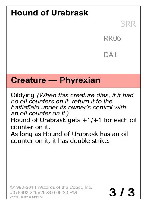 Hound of Urabrask, carta Magic di tipo Creature — Phyrexian