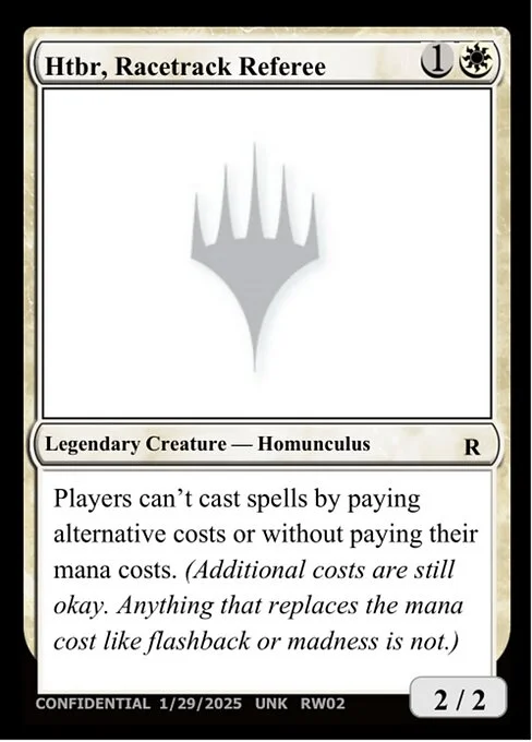 Htbr, Racetrack Referee, carta Magic di tipo Legendary Creature — Homunculus