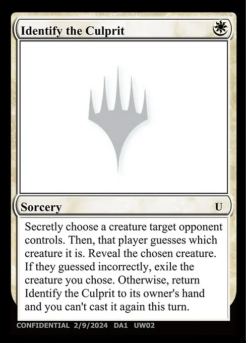 Identify the Culprit, carta Magic di tipo Sorcery