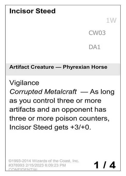 Incisor Steed, carta Magic di tipo Artifact Creature — Phyrexian Horse