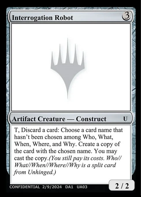 Interrogation Robot, carta Magic di tipo Artifact Creature — Construct