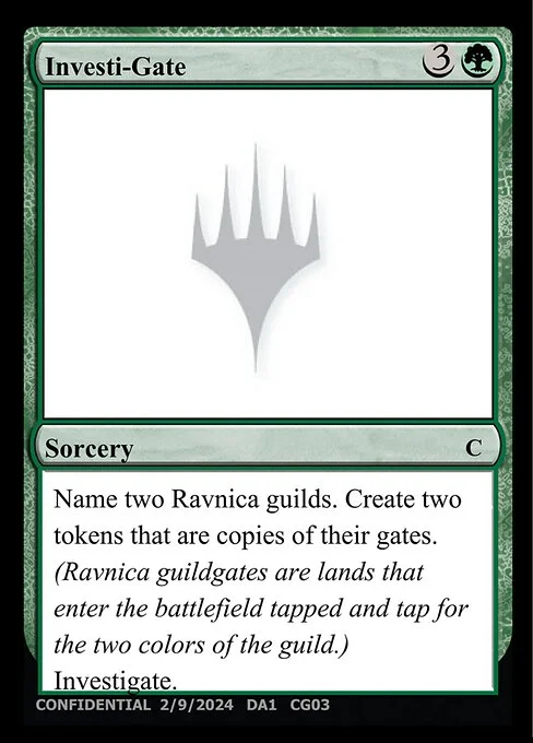Investi-Gate, carta Magic di tipo Sorcery