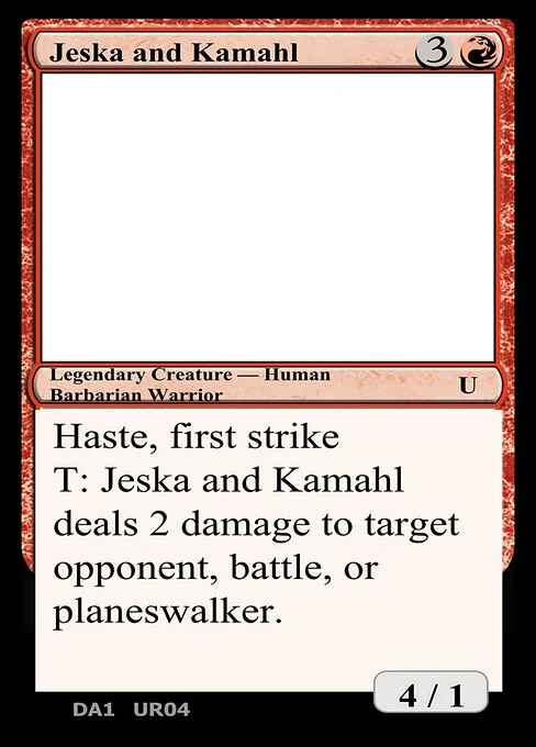 Jeska and Kamahl, carta Magic di tipo Legendary Creature — Human Barbarian Warrior