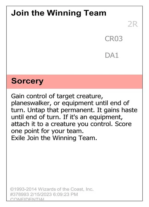 Join the Winning Team, carta Magic di tipo Sorcery