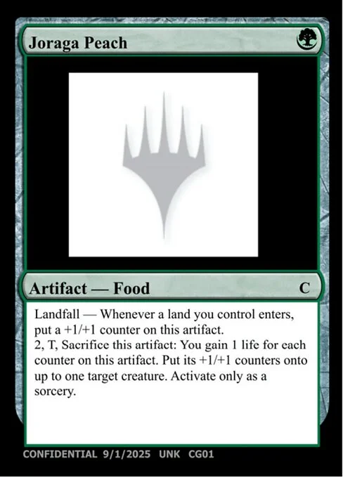 Joraga Peach, carta Magic di tipo Artifact — Food