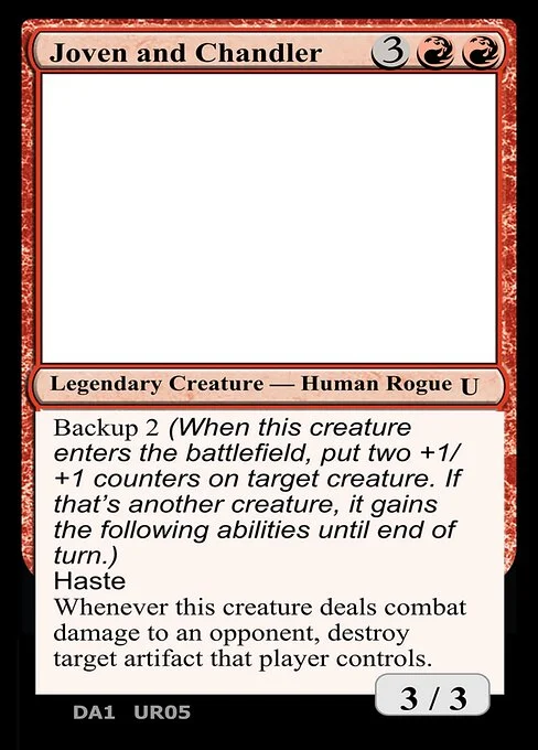 Joven and Chandler, carta Magic di tipo Legendary Creature — Human Rogue