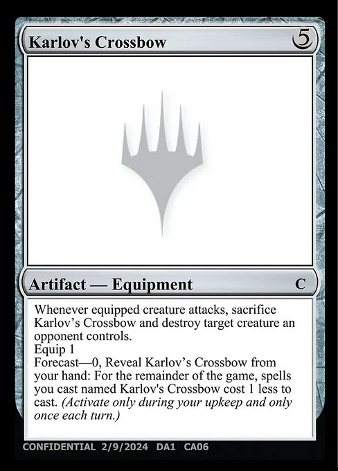 Karlov's Crossbow, carta Magic di tipo Artifact — Equipment