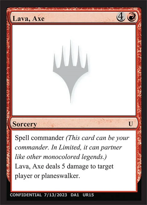 Lava, Axe, carta Magic di tipo Sorcery