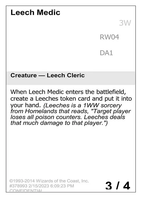 Leech Medic, carta Magic di tipo Creature — Leech Cleric