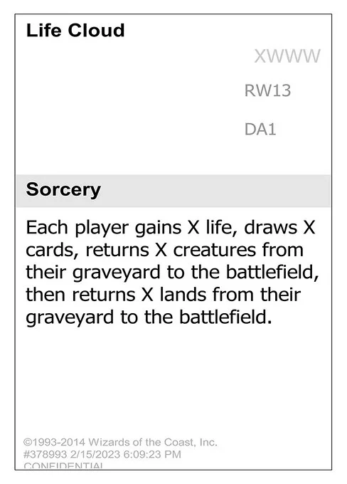 Life Cloud, carta Magic di tipo Sorcery