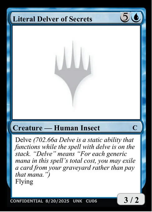 Literal Delver of Secrets, carta Magic di tipo Creature — Human Insect