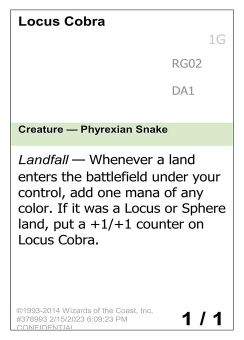 Locus Cobra, carta Magic di tipo Creature — Phyrexian Snake