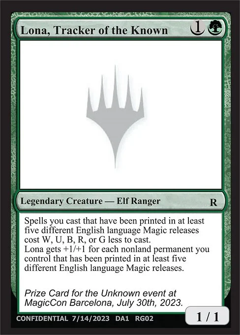 Lona, Tracker of the Known, carta Magic di tipo Legendary Creature — Elf Ranger