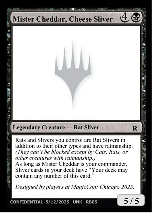 Mister Cheddar, Cheese Sliver, carta Magic di tipo Legendary Creature — Rat Sliver