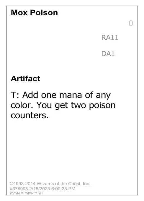Mox Poison, carta Magic di tipo Artifact