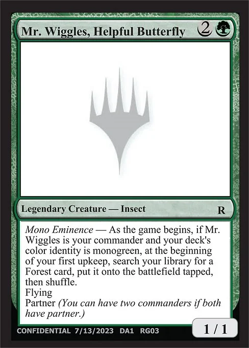 Mr. Wiggles, Helpful Butterfly, carta Magic di tipo Legendary Creature — Insect
