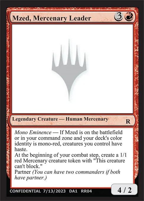 Mzed, Mercenary Leader, carta Magic di tipo Legendary Creature — Human Mercenary