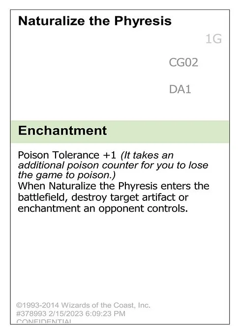 Naturalize the Phyresis, carta Magic di tipo Enchantment