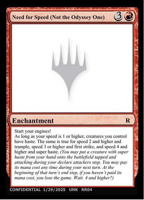 Need for Speed (Not the Odyssey One), carta Magic di tipo Enchantment