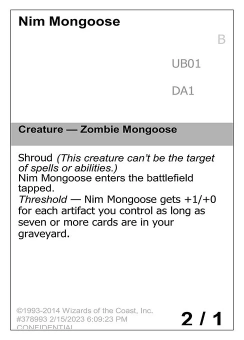 Nim Mongoose, carta Magic di tipo Creature — Zombie Mongoose