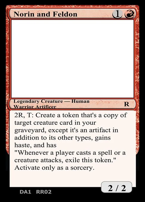 Norin and Feldon, carta Magic di tipo Legendary Creature — Human Warrior Artificer