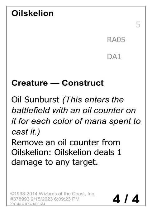 Oilskelion, carta Magic di tipo Creature — Construct