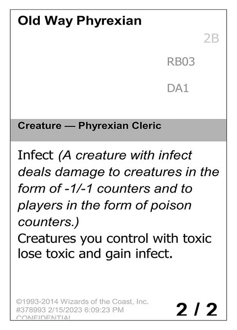Old Way Phyrexian, carta Magic di tipo Creature — Phyrexian Cleric
