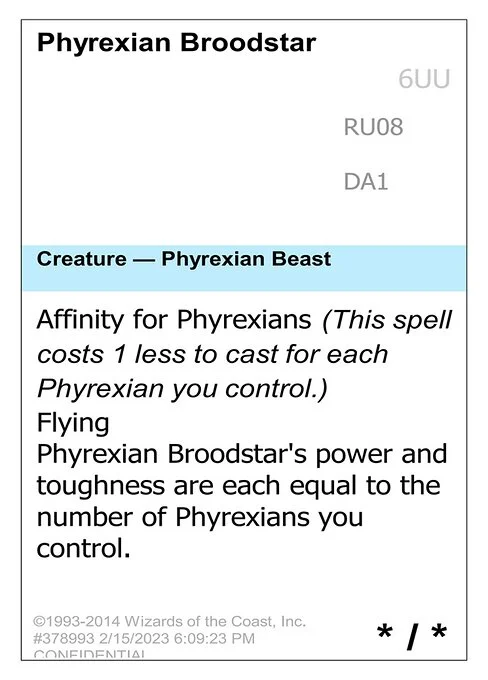 Phyrexian Broodstar, carta Magic di tipo Creature — Phyrexian Beast