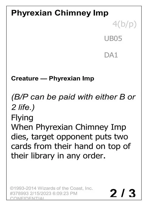 Phyrexian Chimney Imp, carta Magic di tipo Creature — Phyrexian Imp