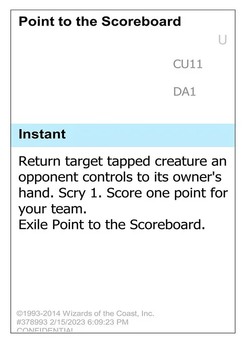 Point to the Scoreboard, carta Magic di tipo Instant