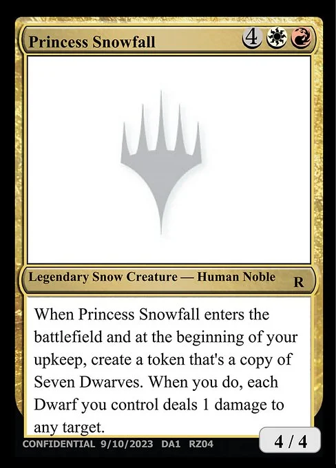Princess Snowfall, carta Magic di tipo Legendary Snow Creature — Human Noble