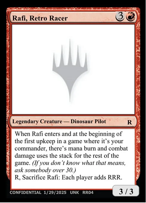 Rafi, Retro Racer, carta Magic di tipo Legendary Creature — Dinosaur Pilot