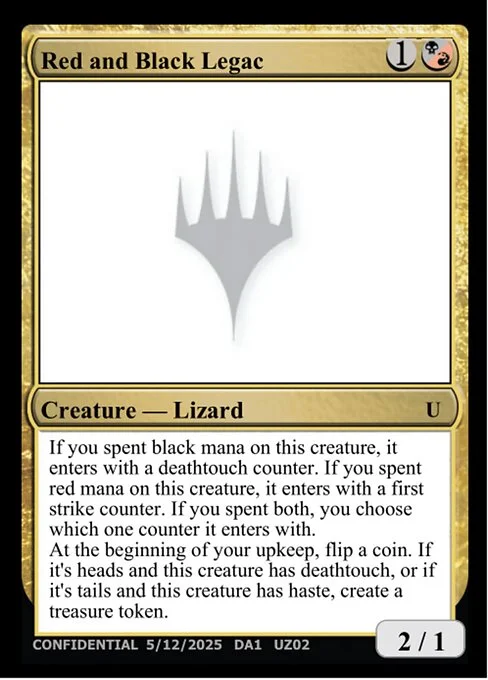 Red and Black Legac, carta Magic di tipo Creature — Lizard