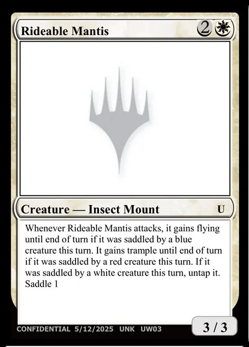 Rideable Mantis, carta Magic di tipo Creature — Insect Mount