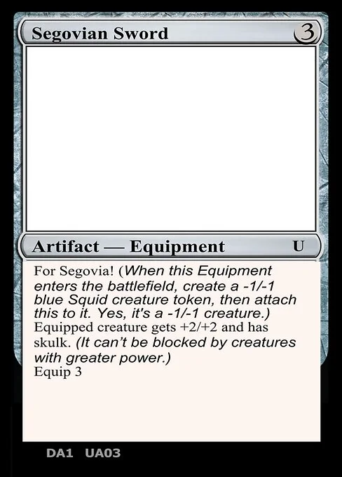 Segovian Sword, carta Magic di tipo Artifact — Equipment