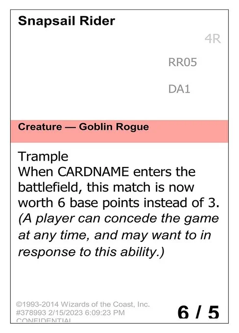 Snapsail Rider, carta Magic di tipo Creature — Goblin Rogue