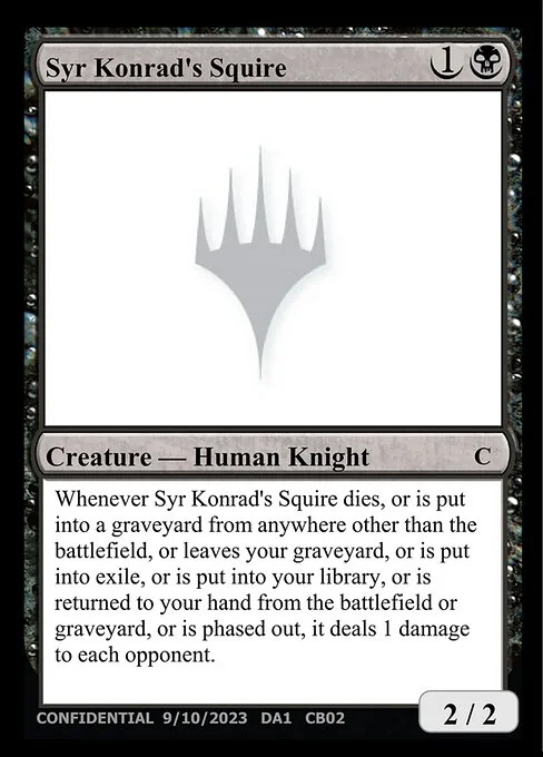 Syr Konrad's Squire, carta Magic di tipo Creature — Human Knight