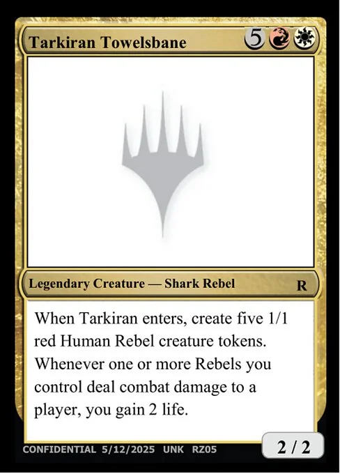 Tarkiran Towelsbane, carta Magic di tipo Legendary Creature — Shark Rebel