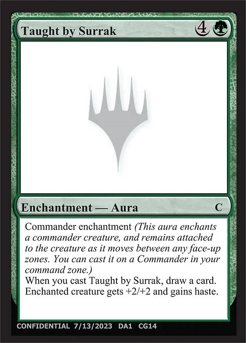 Taught by Surrak, carta Magic di tipo Enchantment — Aura