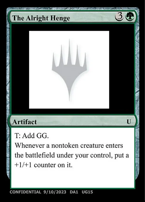 The Alright Henge, carta Magic di tipo Artifact