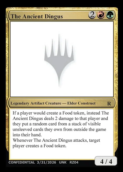 The Ancient Dingus, carta Magic di tipo Legendary Artifact Creature — Elder Construct
