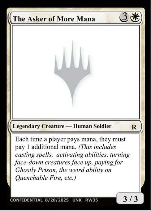 The Asker of More Mana, carta Magic di tipo Legendary Creature — Human Soldier