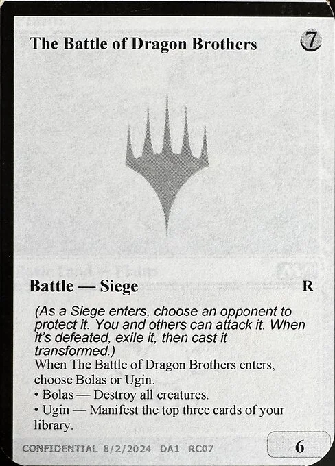 The Battle of Dragon Brothers // Fate Reforged, carta Magic di tipo Battle — Siege // Enchantment — Saga