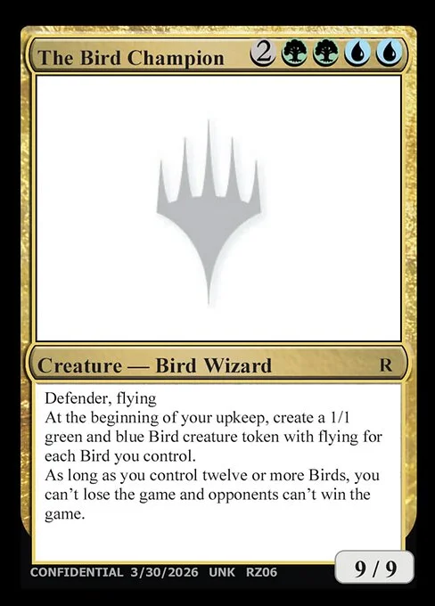 The Bird Champion, carta Magic di tipo Legendary Creature — Bird Wizard